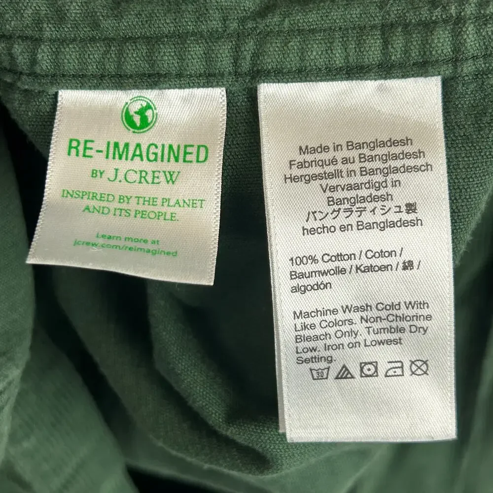 J. Crew Green Corduroy CPO Button Up Shirt Forest Green BJ464 Men's Size XXL